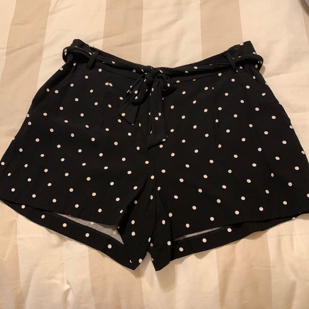 Black and white polka dot shorts